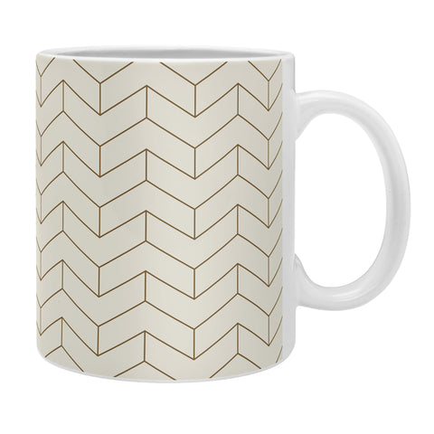 June Journal Simple Linear Geometry Cream Coffee Mug