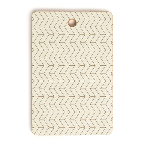 June Journal Simple Linear Geometry Cream Cutting Board Rectangle