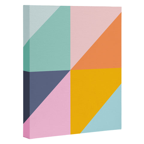 June Journal Simple Shapes Pattern in Fun Colors Art Canvas