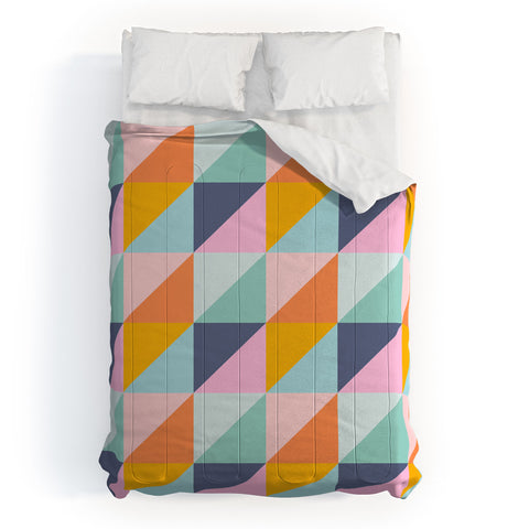 June Journal Simple Shapes Pattern in Fun Colors Comforter