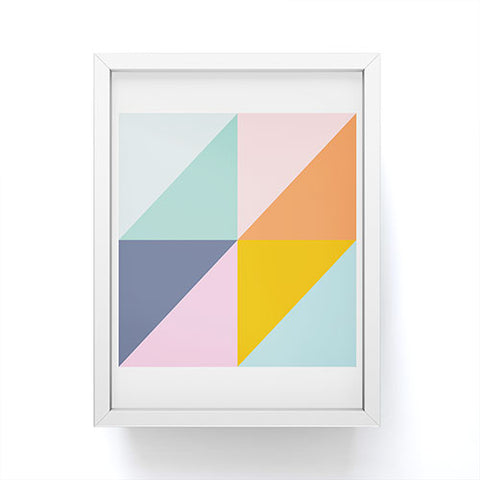 June Journal Simple Shapes Pattern in Fun Colors Framed Mini Art Print