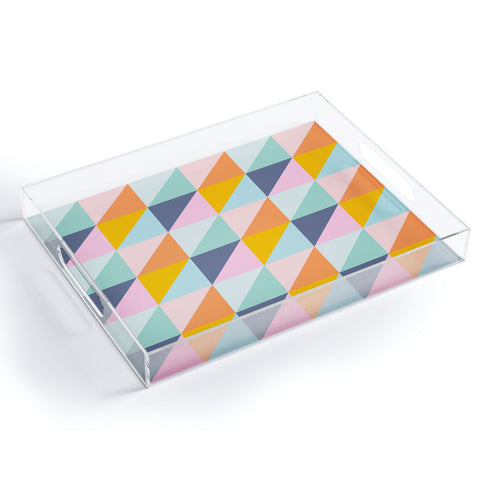 June Journal Simple Shapes Pattern in Fun Colors Acrylic Tray