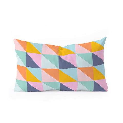 June Journal Simple Shapes Pattern in Fun Colors Oblong Throw Pillow