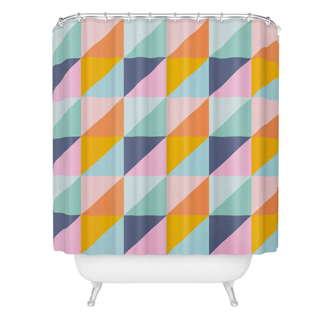 June Journal Simple Shapes Pattern in Fun Colors Shower Curtain