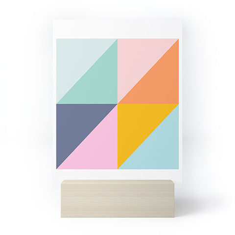 June Journal Simple Shapes Pattern in Fun Colors Mini Art Print