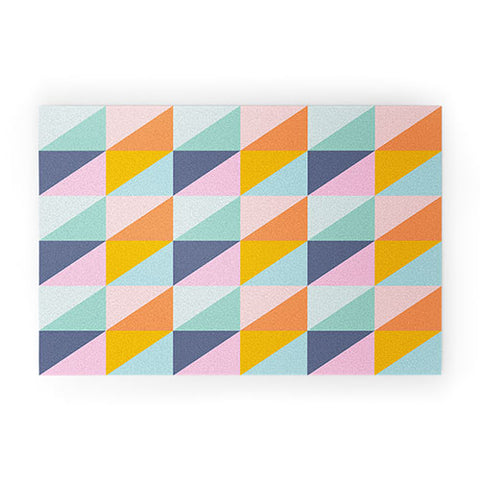 June Journal Simple Shapes Pattern in Fun Colors Welcome Mat