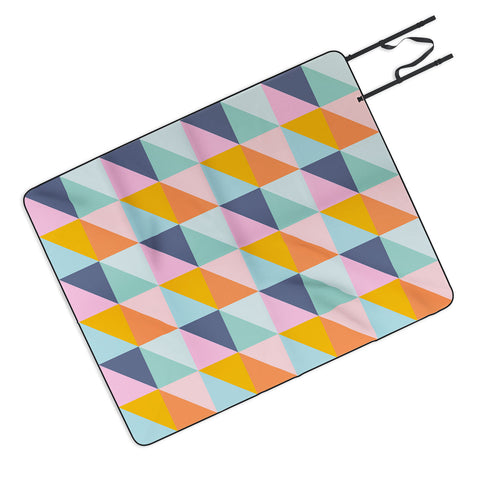 June Journal Simple Shapes Pattern in Fun Colors Picnic Blanket