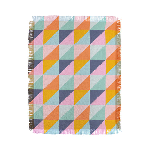 June Journal Simple Shapes Pattern in Fun Colors Throw Blanket