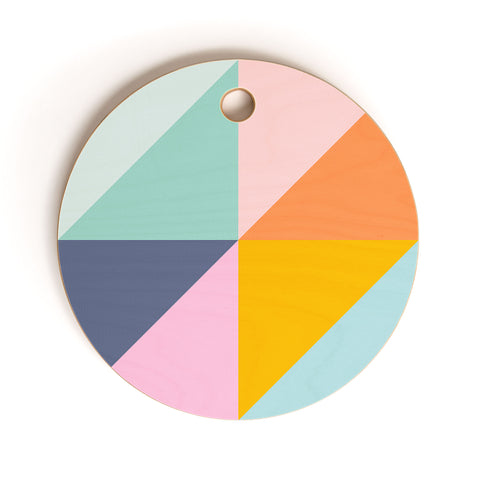 June Journal Simple Triangles in Fun Colors Cutting Board Round