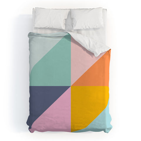 June Journal Simple Triangles in Fun Colors Duvet Cover