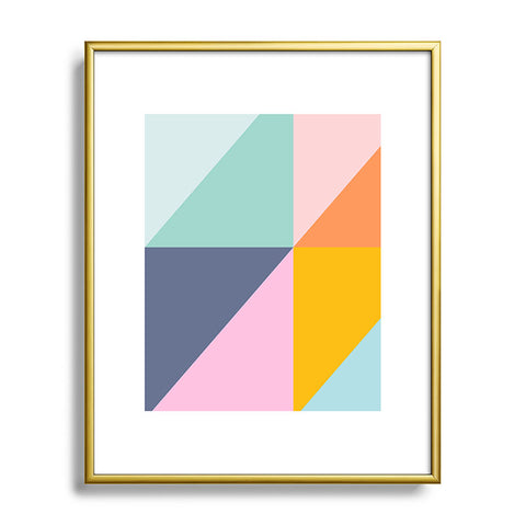 June Journal Simple Triangles in Fun Colors Metal Framed Art Print