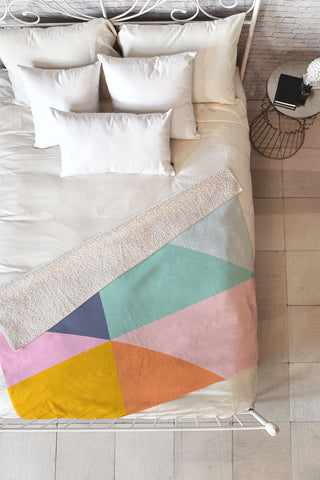 June Journal Simple Triangles in Fun Colors Fleece Throw Blanket