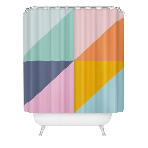 June Journal Simple Triangles in Fun Colors Shower Curtain