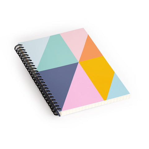June Journal Simple Triangles in Fun Colors Spiral Notebook