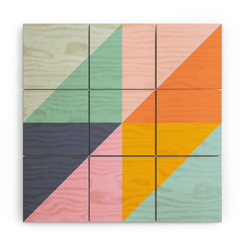 June Journal Simple Triangles in Fun Colors Wood Wall Mural