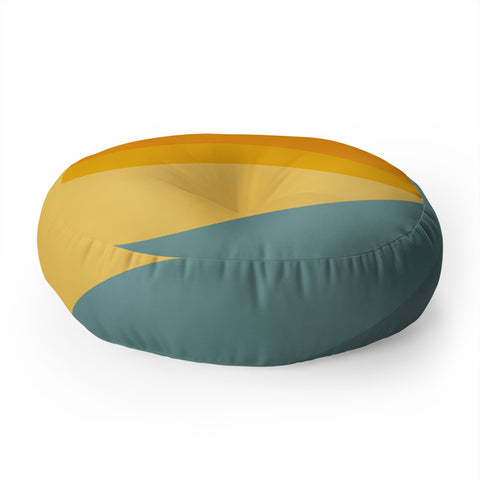 June Journal Sunset Triangle Color Block Floor Pillow Round