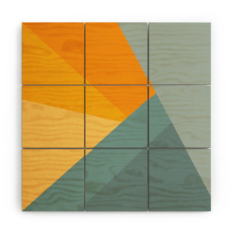 June Journal Sunset Triangle Color Block Wood Wall Mural