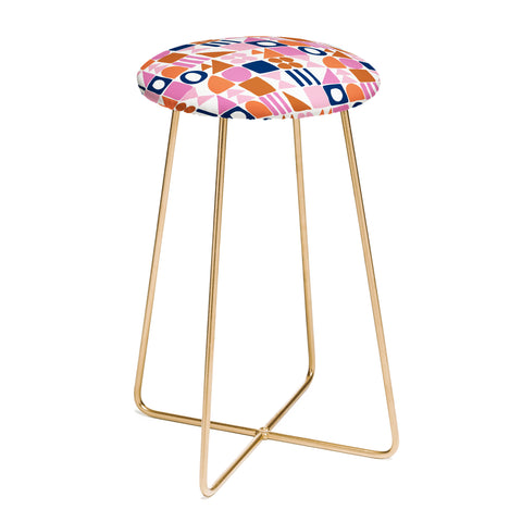 June Journal Sweet Whimsy Shapes Pattern Counter Stool