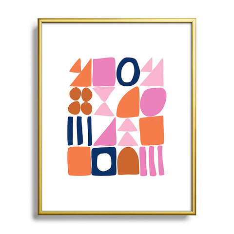 June Journal Sweet Whimsy Shapes Pattern Metal Framed Art Print