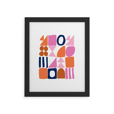 June Journal Sweet Whimsy Shapes Pattern Framed Art Print