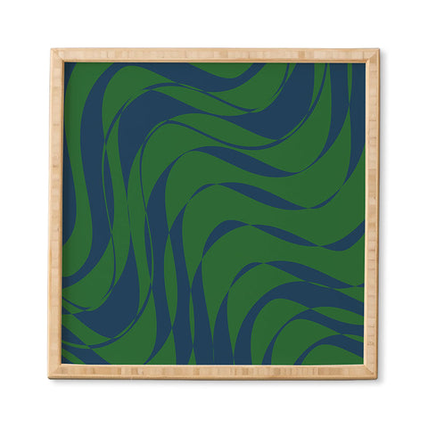 June Journal Swirls in Green and Blue Framed Wall Art