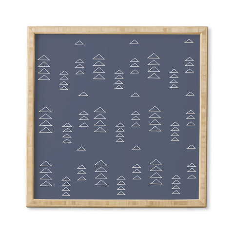 June Journal Triangles in Slate Blue Framed Wall Art