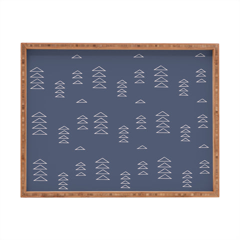 June Journal Triangles in Slate Blue Rectangular Tray
