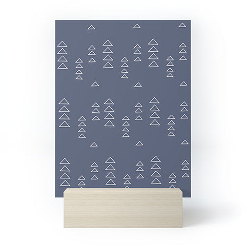 June Journal Triangles in Slate Blue Mini Art Print