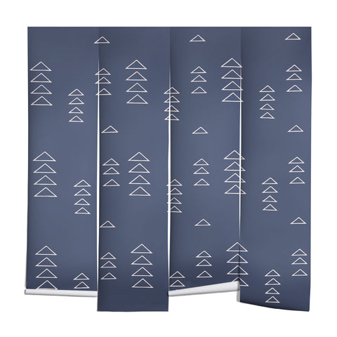 June Journal Triangles in Slate Blue Wall Mural