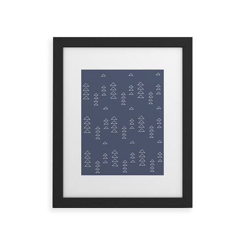 June Journal Triangles in Slate Blue Framed Art Print