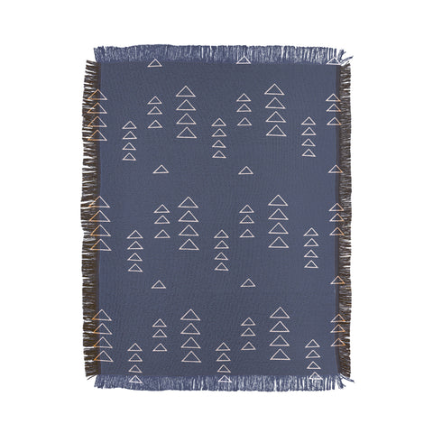 June Journal Triangles in Slate Blue Throw Blanket