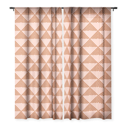 June Journal Triangular Lines in Terracotta Sheer Non Repeat