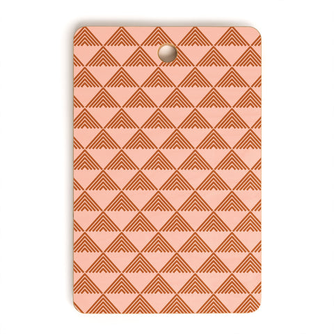 June Journal Triangular Lines in Terracotta Cutting Board Rectangle