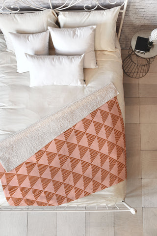 June Journal Triangular Lines in Terracotta Fleece Throw Blanket