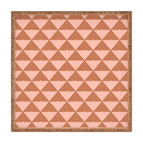 June Journal Triangular Lines in Terracotta Square Tray