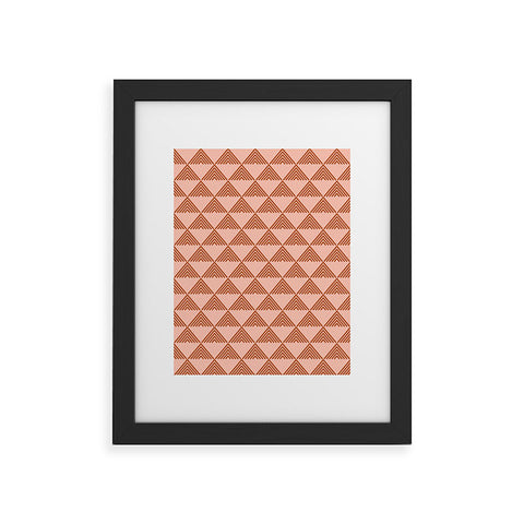 June Journal Triangular Lines in Terracotta Framed Art Print
