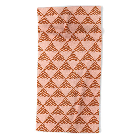 June Journal Triangular Lines in Terracotta Beach Towel