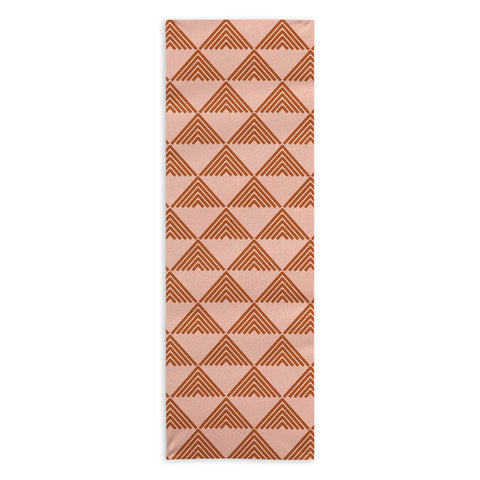 June Journal Triangular Lines in Terracotta Yoga Towel