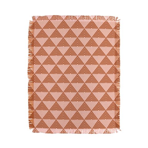 June Journal Triangular Lines in Terracotta Throw Blanket