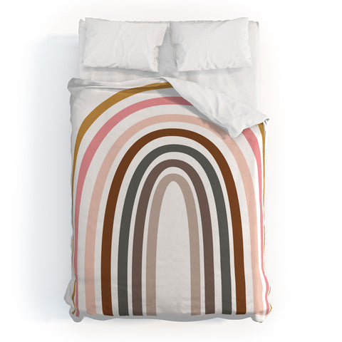 June Journal Whimsical Rainbow in Earthy Co Duvet Cover