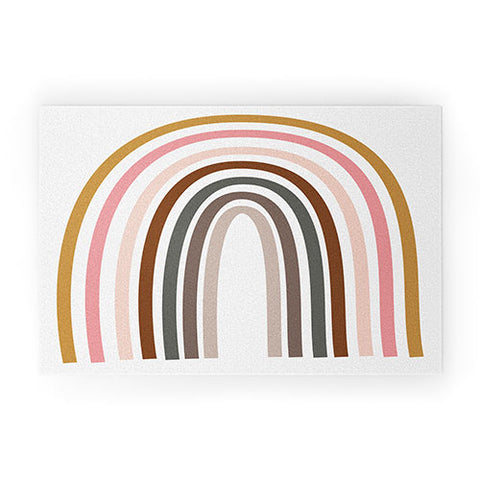 June Journal Whimsical Rainbow in Earthy Co Welcome Mat