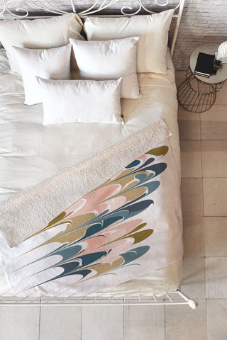 June Journal Zen Abstract Shapes Fleece Throw Blanket