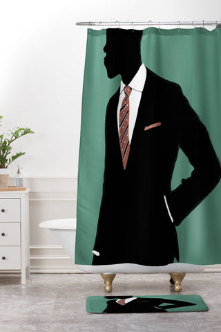 justin shiels Business Casual Shower Curtain And Mat