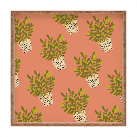 justin shiels Im Really into Plants Now Square Tray