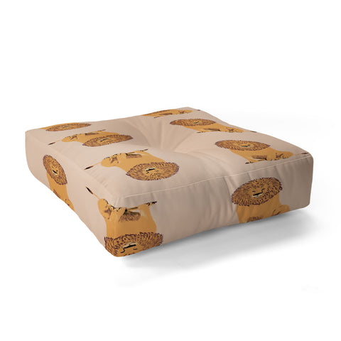 justin shiels Lions Mane Floor Pillow Square