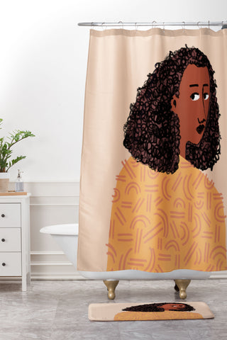 justin shiels No Backwards Steps Shower Curtain And Mat