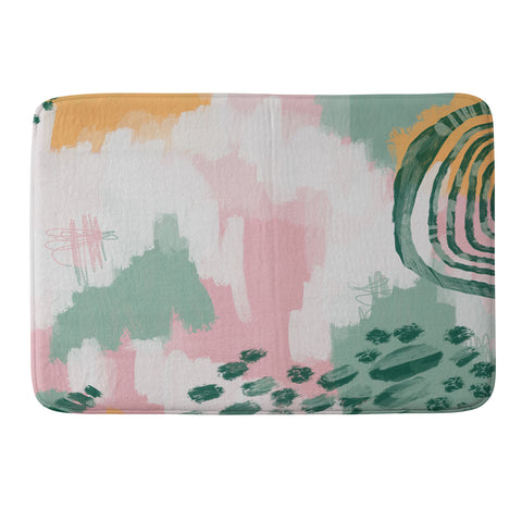justin shiels Pink In Abstract Memory Foam Bath Mat