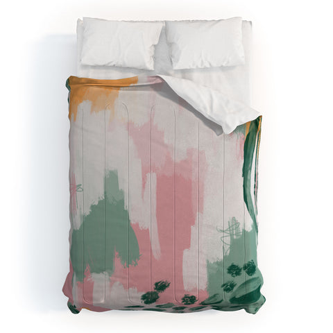 justin shiels Pink In Abstract Comforter