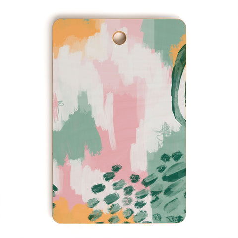 justin shiels Pink In Abstract Cutting Board Rectangle