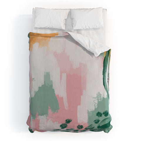 justin shiels Pink In Abstract Duvet Cover